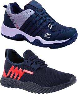 Chevit New Fashion Sports Combo Pack of 2 Pairs Running Shoes