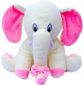 Stuffed white top elephant toy