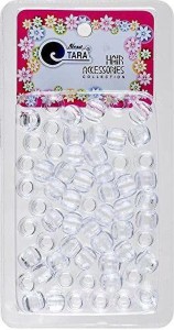 Tara Assorted Colors Plastic Beads Selection for Braid Hair (Mixed Medium  Size, Clear)