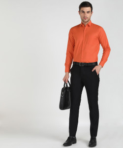 Spirit Men Solid Formal Orange Shirt Buy Spirit Men Solid Formal