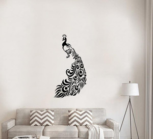 KC Home Decoration 29 cm kc Black Peacock Decor Design Wall Decals