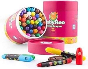 36 Colors Twistable Water Soluble Silky Crayons  Washable Toddlers Crayons;  36 Count Kids Crayons, Silky Crayons, Non Toxic Jumbo Gel Crayons - Grabie®