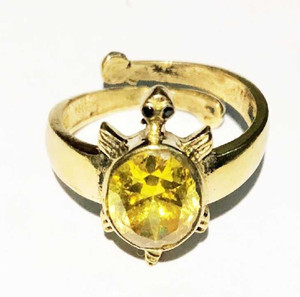 Tortoise ring with yellow sapphire best sale