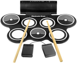 PYLE Electronic Roll Up MIDI Drum Kit W 9 Electric Drum Pads