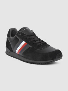 TOMMY HILFIGER Men Black Solid Iconic Mix Runner Sneakers Sneakers