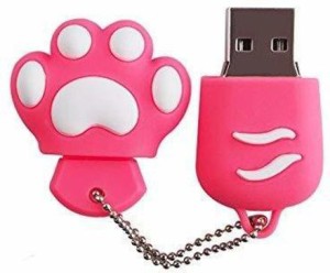 microware USB 3.0 Flash Drive Cartoon Cat Paw Pen High Speed Real Capacity 32GB Download Storage Stick Pendrive 32 GB Pen Drive(Pink)