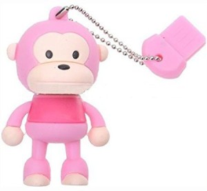 microware Monkey Shape 32GB Designer Fancy Pendrive 32 GB Pen Drive(Pink)