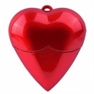 microware 16GB USB 2.0 Flash Drive Silicone Red Heart Shaped Thumb Drive Memory Stick Pendrive 16 GB Pen Drive(Red)