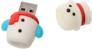 microware Christmas Snowman USB 2. 0 Flash Drive Pendrive Memory Stick U Disk 64GB 16 GB Pen Drive(White)