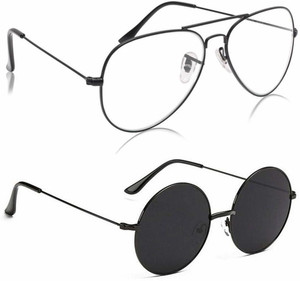 Buy Online Mantra Round Aviator Sunglasses Black Clear For Men Women Online Best Prices in India Flipkart