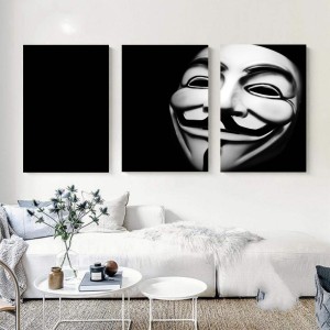 Canvas Wall Art  Theater Masks Face Blank And White - Framed Canvas, –  UnixCanvas