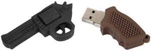 microware 16GB Gun Shape Designer Fancy Pendrive (Black) 16 GB Pen Drive(Black, Brown)