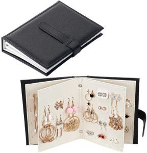 Stud Earrings Collection Book PU Leather Earring Storage Box