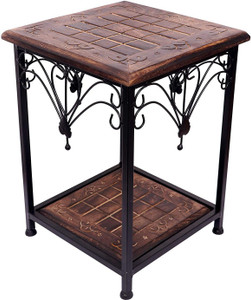 manzees Wood and Wrought Iron Stool for Home and Office Decor | Bedside-Coffee Table | OutDoor | Home Decor Furniture Stool