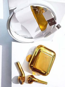 Buy Best Golden Earpods with Charging Case Earbuds Gold plated