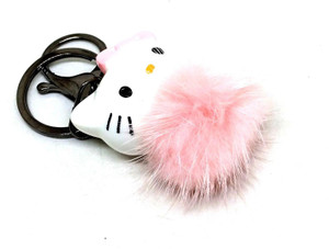 Hello kitty sales pom pom keychain