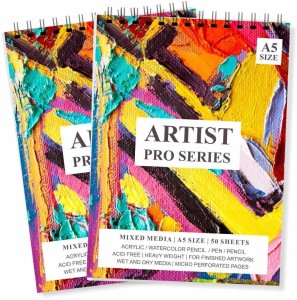 LRS Water Color Paper Small Size - 300 GSM 25% Cotton A5  Size -Half of A4- Pack of 10 Sheets 300 gsm Watercolor Paper - Watercolor  Paper