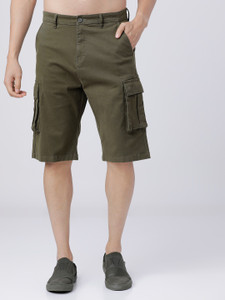 HIGHLANDER Solid Men Green Cargo Shorts Buy HIGHLANDER Solid Men