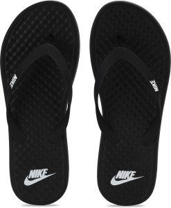 nike slippers for men black