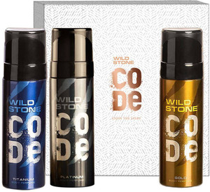 Wild Stone Gift Box with Code Gold Platinum and Titanium Body