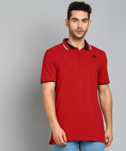 Adidas Men's T-Shirt - Red - L