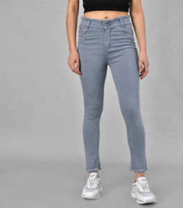 Grey colour jeans girl hot sale