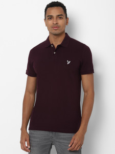 American Eagle Outfitters Solid Men Polo Neck Purple T Shirt Buy