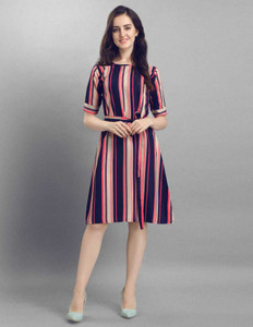 Threadhunter Women A line Multicolor Dress Buy Threadhunter