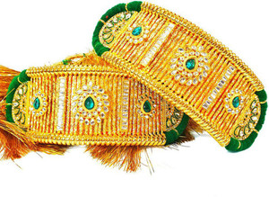 BAJUBAND Brass Diamond Gold plated Armlet Set Price in India Buy BAJUBAND Brass Diamond Gold plated Armlet Set Online at Best Prices in India Flipkart