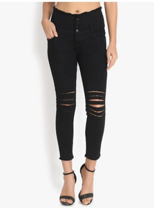 Black damage jeans girl store