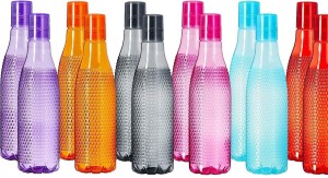T TOPLINE Plastic Fridge Water Checkers Petten Bottle Set 1000 ml Bottle (Pack of 12) 1000 ml Bottle