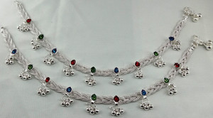 Silver anklets in malabar gold store