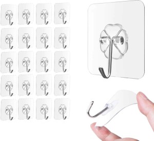 Tuelip Set of 10 Wall Hooks Heavy Duty Hooks for Hanging 10KG (Max) Magic  Stickers Hooks Seamless Transparent Adhesive Hooks for Hanging Keys Coats  Hats Bags Ceiling Hook 10 Price in India 