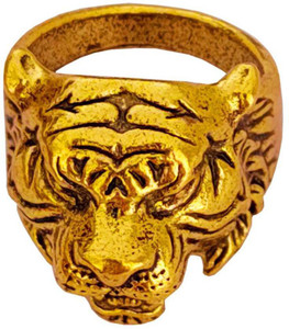 Tiger head gold ring sales