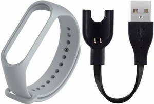 Asotai Combo of Spare Grey M3 Fitness Band Strap with M3 Fitness Band Charger Cable For MI BAND 3 USB Smart Band Strap Price in India Buy Asotai Combo of Spare