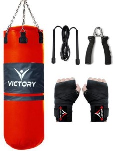 VICTORY Unfilled Heavy Punching Bag with Hand Grip and Solid Hanging Chain  , Synthetic Leather (3 Feet) Boxing Kit - Buy VICTORY Unfilled Heavy  Punching Bag with Hand Grip and Solid Hanging