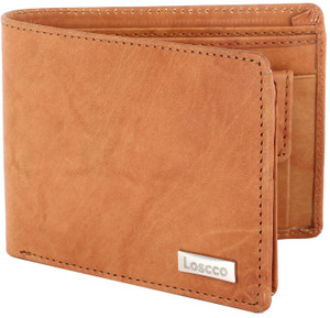 loscco Men Formal Tan Genuine Leather Wallet Tan Price in India