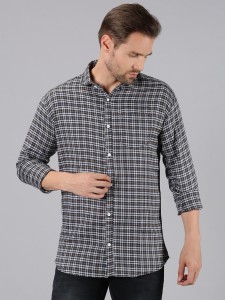 AS Trend Men Checkered Casual Black, White Shirt - Buy AS Trend