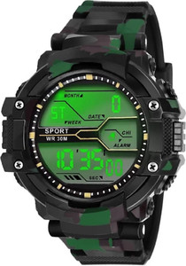 SKMEI Digital Watch For Men Buy SKMEI Digital Watch For Men Army strap Digital new stylish date day display light round digital watch for boys Online at Best
