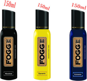 FOGG DEO COMBO PACK ABSOLUTE DYNAMIC EXTREME 150ML EACH