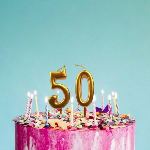 50 years old birthday cake candle animation Template | PosterMyWall