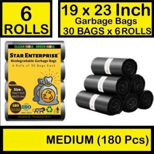 Star Enterprise 15 Pack (450 Pieces) Black Biodegradable Garbage