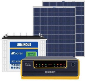 Luminous Solar Solution for Home, Office & Shops (1x NXG+ 1100 Hybrid  Inverter, 1 x LPT12150H 150Ah tall tubular inverter battery, 1 x  Polycrystalline