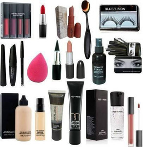 Blessed cosmetic makeup combo kit of 19 pieces items set Price in India Buy Blessed cosmetic makeup combo kit of 19 pieces items set online at