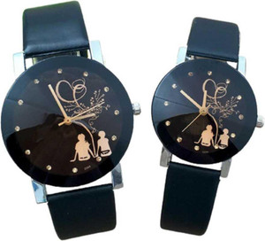 Razyloo BLACK COUPLE Pack Of 2 Light Weight Comfortable New Style Amazing Look Cool Style Analog Watch For Couple Buy Razyloo BLACK COUPLE Pack Of 2 Light Weight Comfortable New