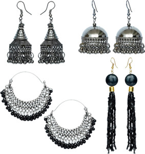 Flipkart black metal earrings deals