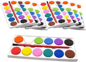 ARVANA Return gifts for kids in bulk water color pallet with  artist paint brush for children painting drawing and sketching best  birthday party gift for girls / boys - pack