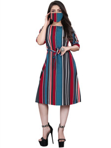 New Ethnic Fab Women A line Multicolor Dress Buy New Ethnic Fab