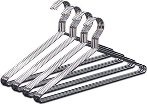 VISHAL Co Coat Hangers Strong Heavy Duty Stainless Steel Metal Hangers 16.5 Inch Ultra Thin Space Saving Clothes Hangers Steel Shirt Pack of 12