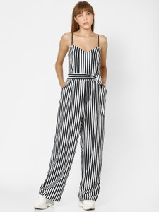 Only striped shop jumpsuit